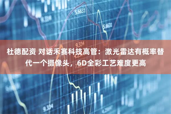 杜德配资 对话禾赛科技高管：激光雷达有概率替代一个摄像头，6D全彩工艺难度更高